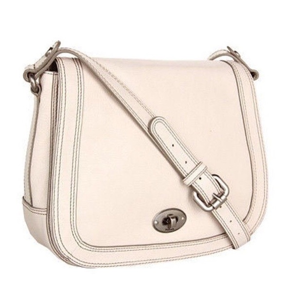 Fossil Handbags - NWT Fossil Marlow Bone Leather Flap Bag.